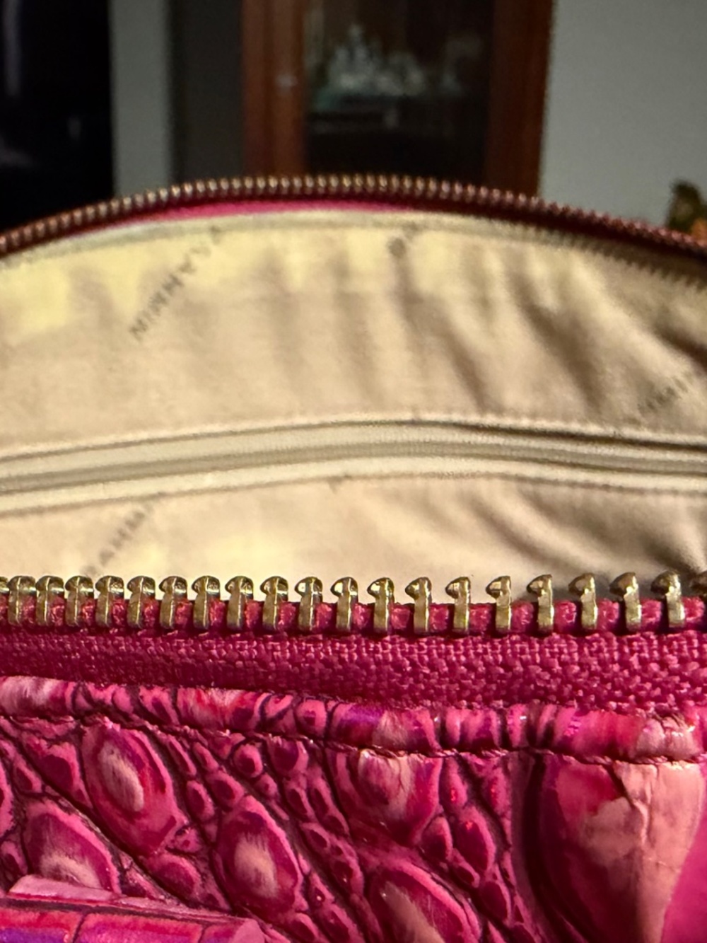 Brahmin Large Duxbury Satchel & Ady Wallet Set Pink Potion Iridescent Rare - Picture 14 of 16